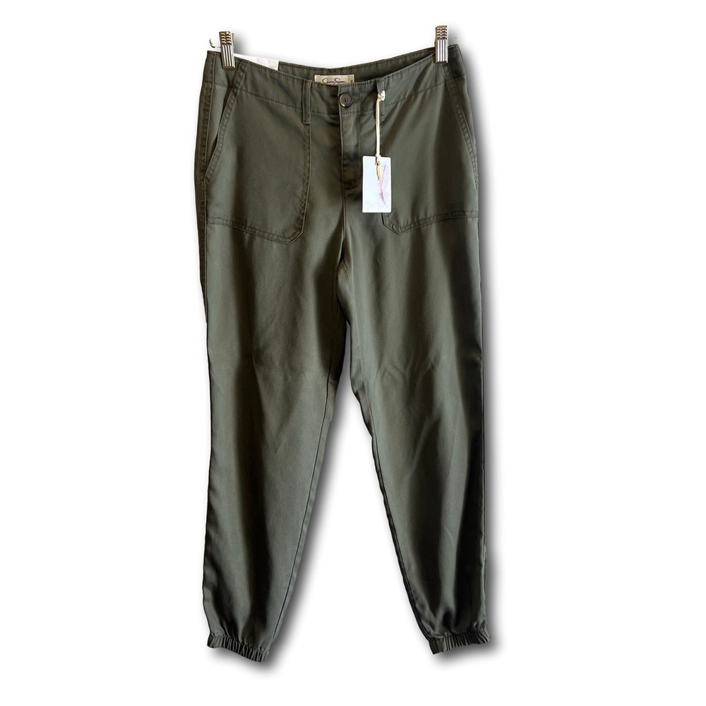 Jessica Simpson Pull-On Soft Utility Joggers Military Green Size 25 NWT